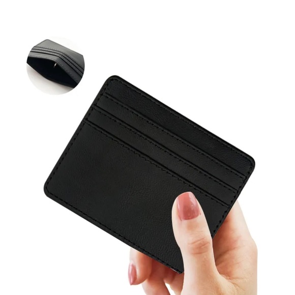Easy To Carry Leather ID Credit Card Document Men Women Card Holder / 4 Pouch - Picture 3 of 7